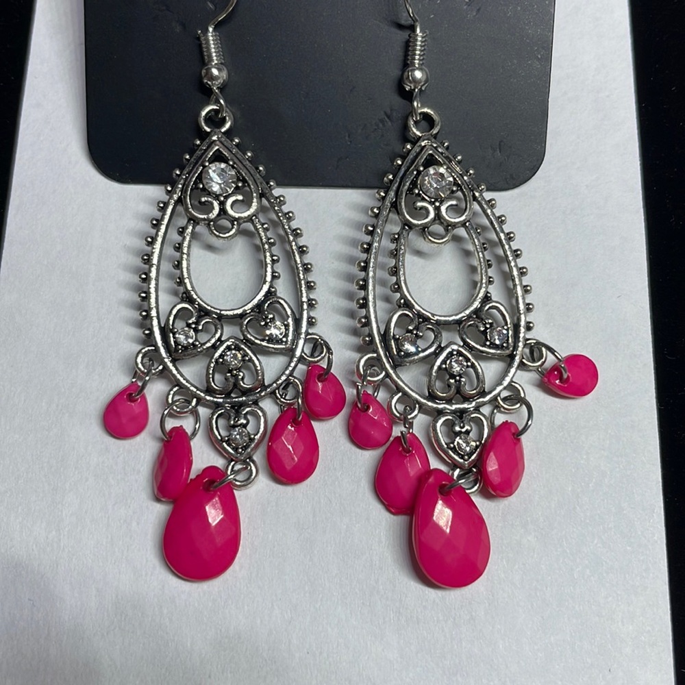 Pink Dangly Earrings